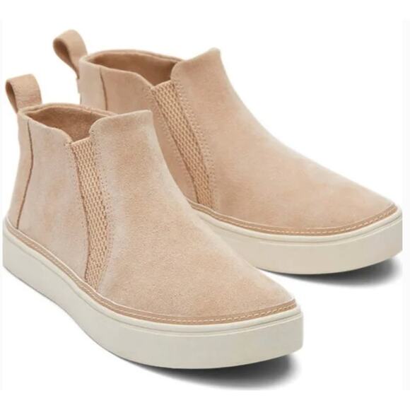 Toms Bryce Ankle Boots 7.5 Booties Suede Tan Coastal Boho Comfort - Picture 1 of 7